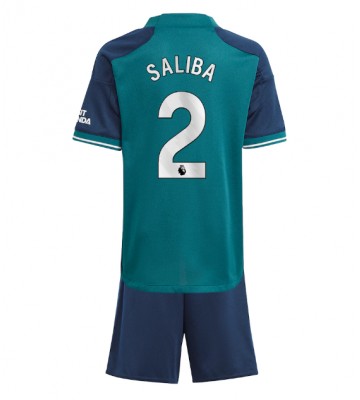 Arsenal William Saliba #2 Replika Babytøj Tredje sæt Børn 2023-24 Kortærmet (+ Korte bukser)
